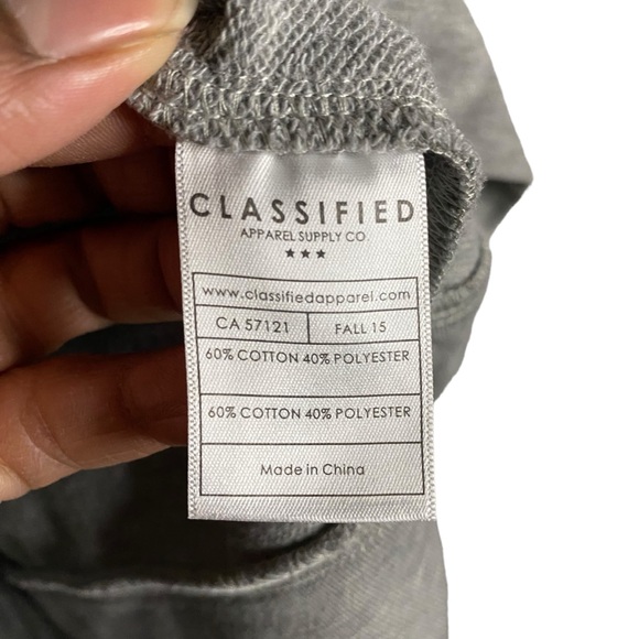 Classified Men's Gray Crewneck Sweatshirt - Picture 5 of 7